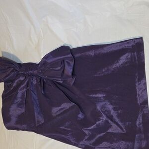 Papaya Purple Satin Bow-Accent Skirt